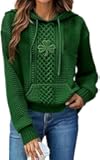St Patricks Day Sweatshirt Women Waffle Shamrock Graphic Hoodies Green Clover Long Sleeve Shirts Casual Cute Hoodies