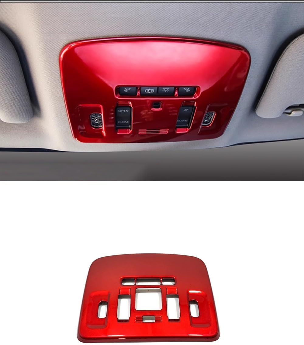 Car Accessories Fit for Toyota Camry 2018-2024 ABS（Red） Interior Reading Dome Map Light Cover Trim 1PC Set(with Panoramic Moonroof Only)