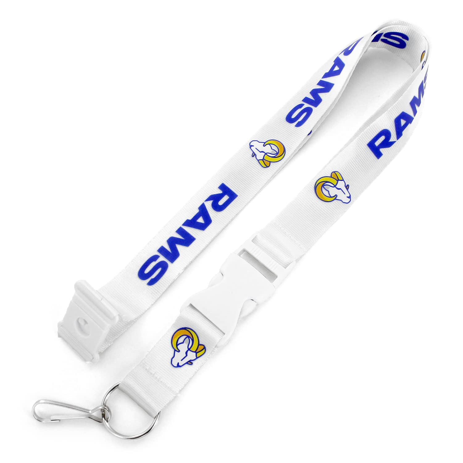 aminco NFL Los Angeles Rams Team Lanyard, White, One Size