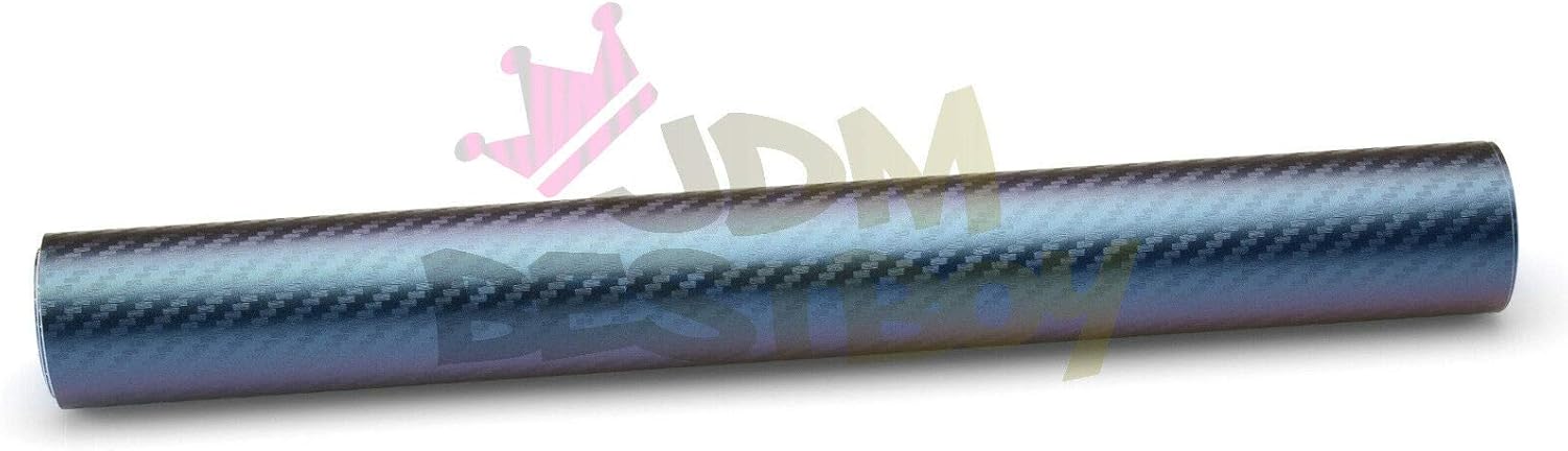 JDMBESTBOY Free Tool Kit Premium Purple Blue Chameleon Carbon Fiber Car Vinyl Wrap Sticker Decal Sheet Self Adhesive Bubble Free - 60"X84" (5FT X 7FT)