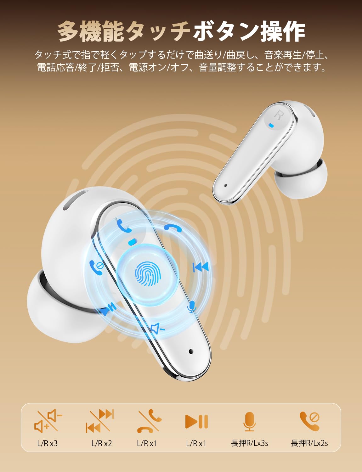 Amazon.co.jp: ワイヤレスイヤホン bluetooth イヤホン LED残量表示 AI