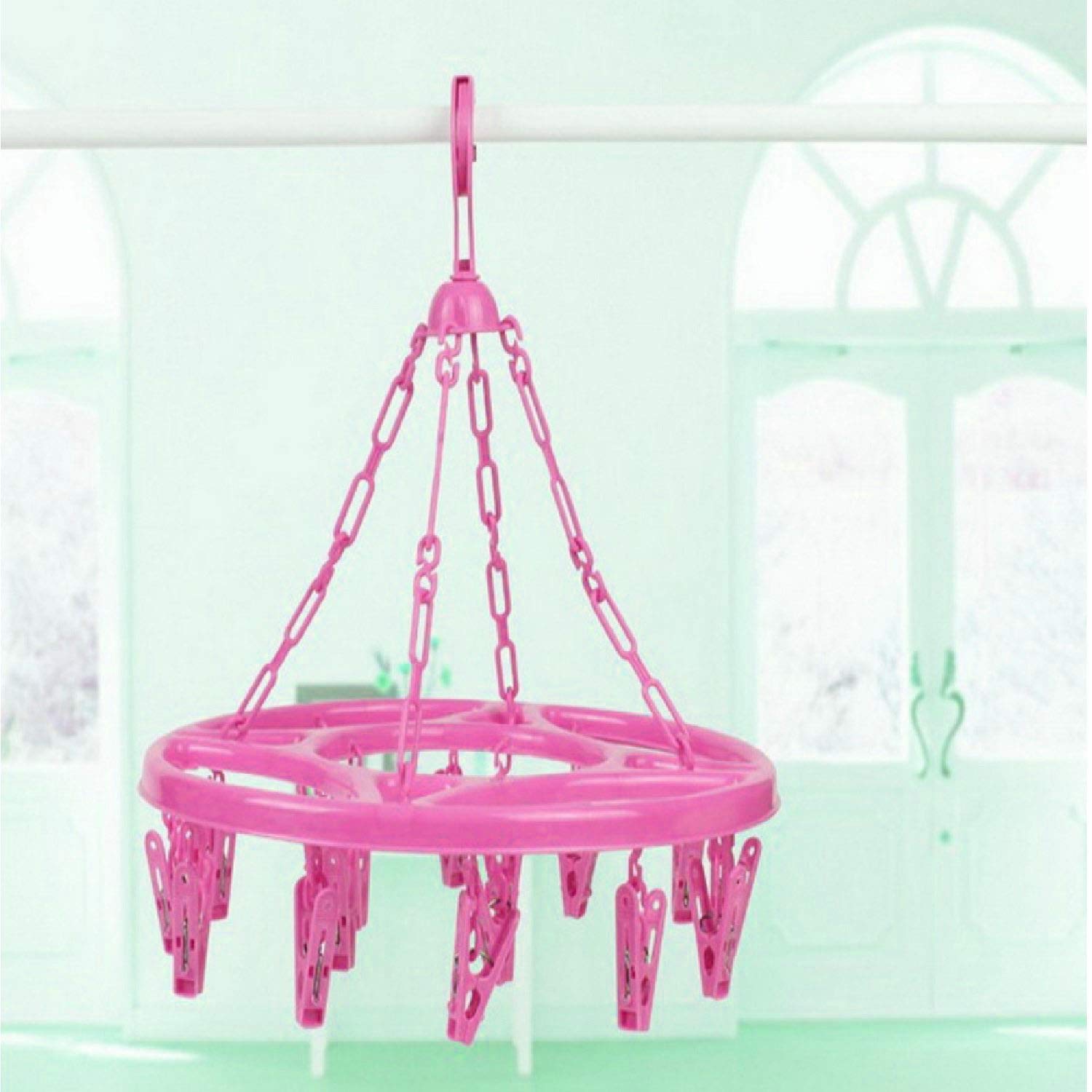 Vrct Plastic Winberg 26 Clip Laundry Clothesline Hanging Rack (Colour May Vary)