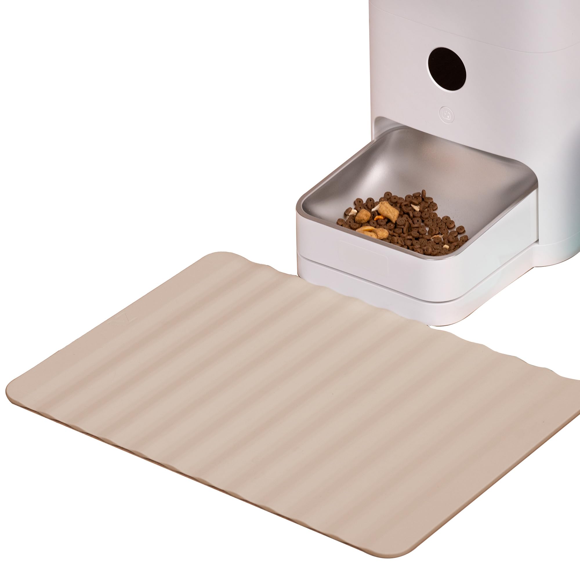 Li&Zhao Dog Food Mat - Wave Cat Food Mat Pet Food Mat Dog Bowl Mat Waterproof Pet Mats for Food and Water for Floors Waterproof(Beige)