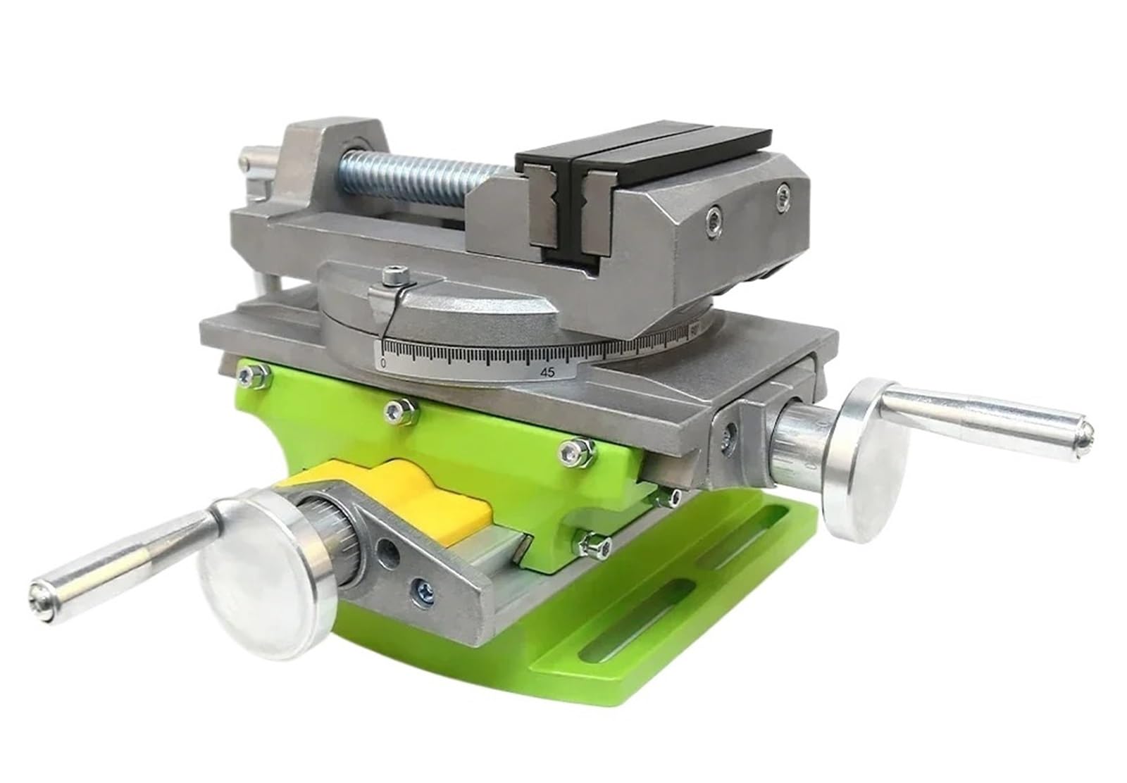 2 in 1 Cross Slide Vice Table Compound Milling Drilling Vise Swivel Base Aluminium Alloy Worktable