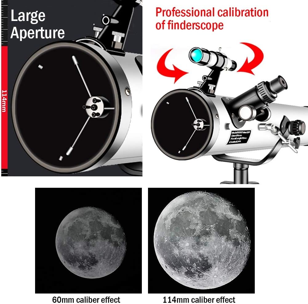 YXCKG Telescope 114mm Caliber Astronomical Refracting Telescope, 700mm Focal Length, Portable Travel Telescope Perfect for Kids Children Teens, 3 Eyepieces (Size : Package4)