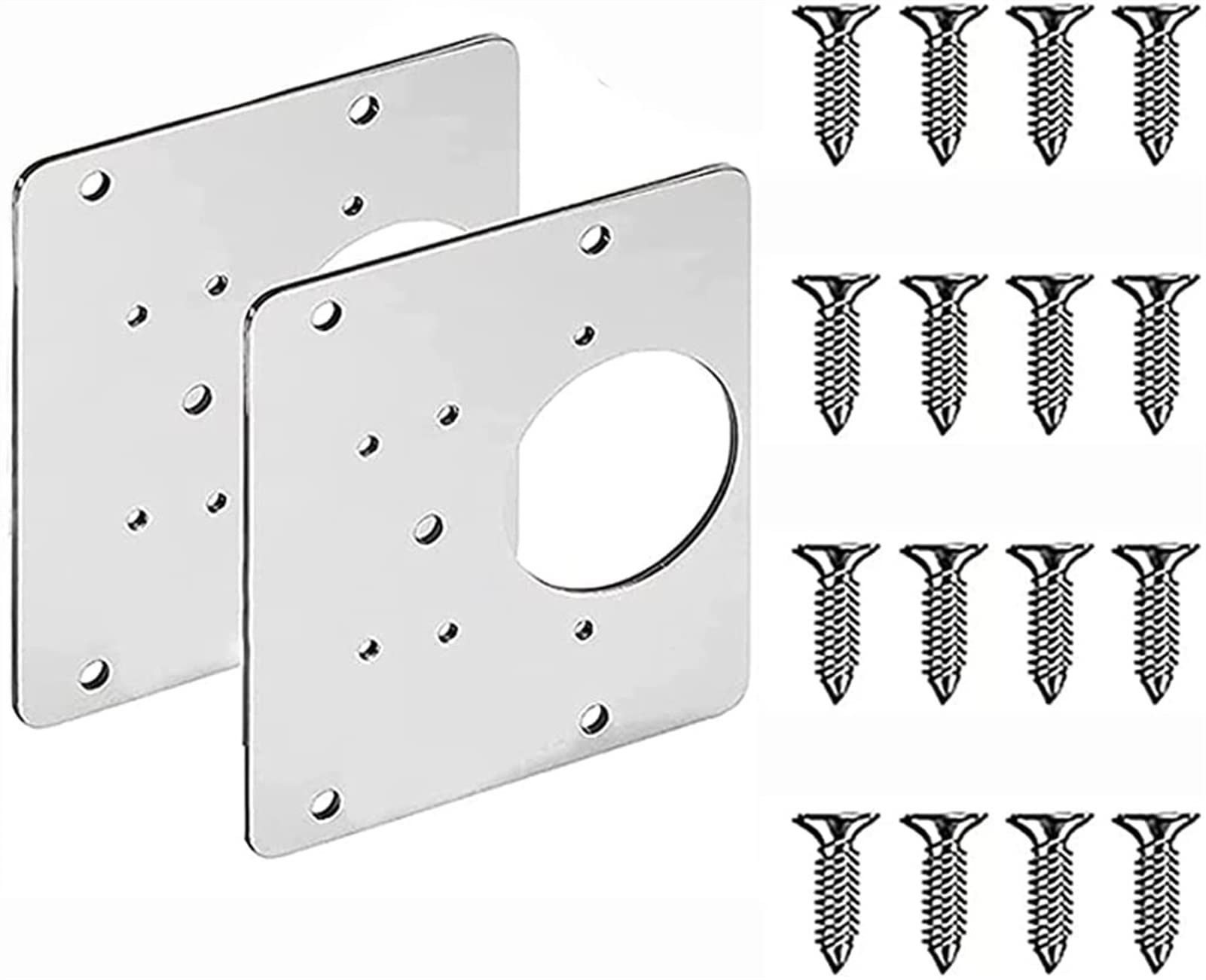 Charnière plaque de réparation de meuble en inox pour fixer une charnière arrachée de placard