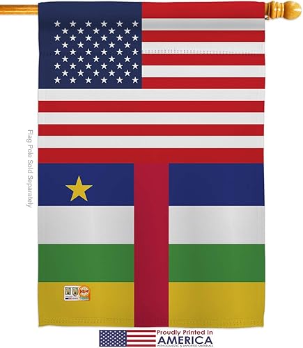Vista 7 de Nationality Central African Rep. US Friendship Garden House Flags Set Regional Nation International World Country Particular Area Small Decorative