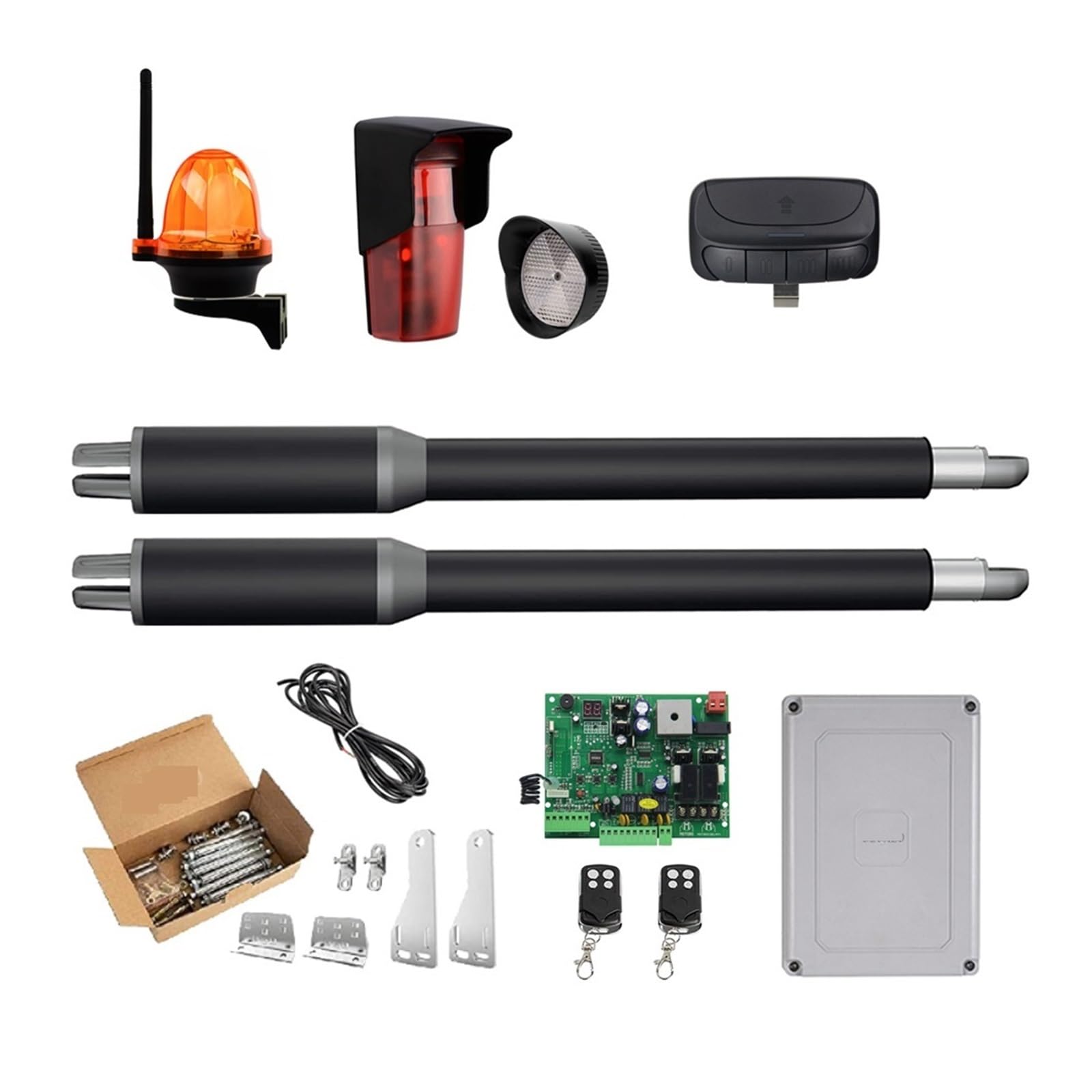 Rsgxlfqzvak Kit O Automatic Door Opener, Door Opener Linear Actuator Dc Worm Ar Automatic Swing Electric Tube, Light, Button, Gsm Operator(Kit O)