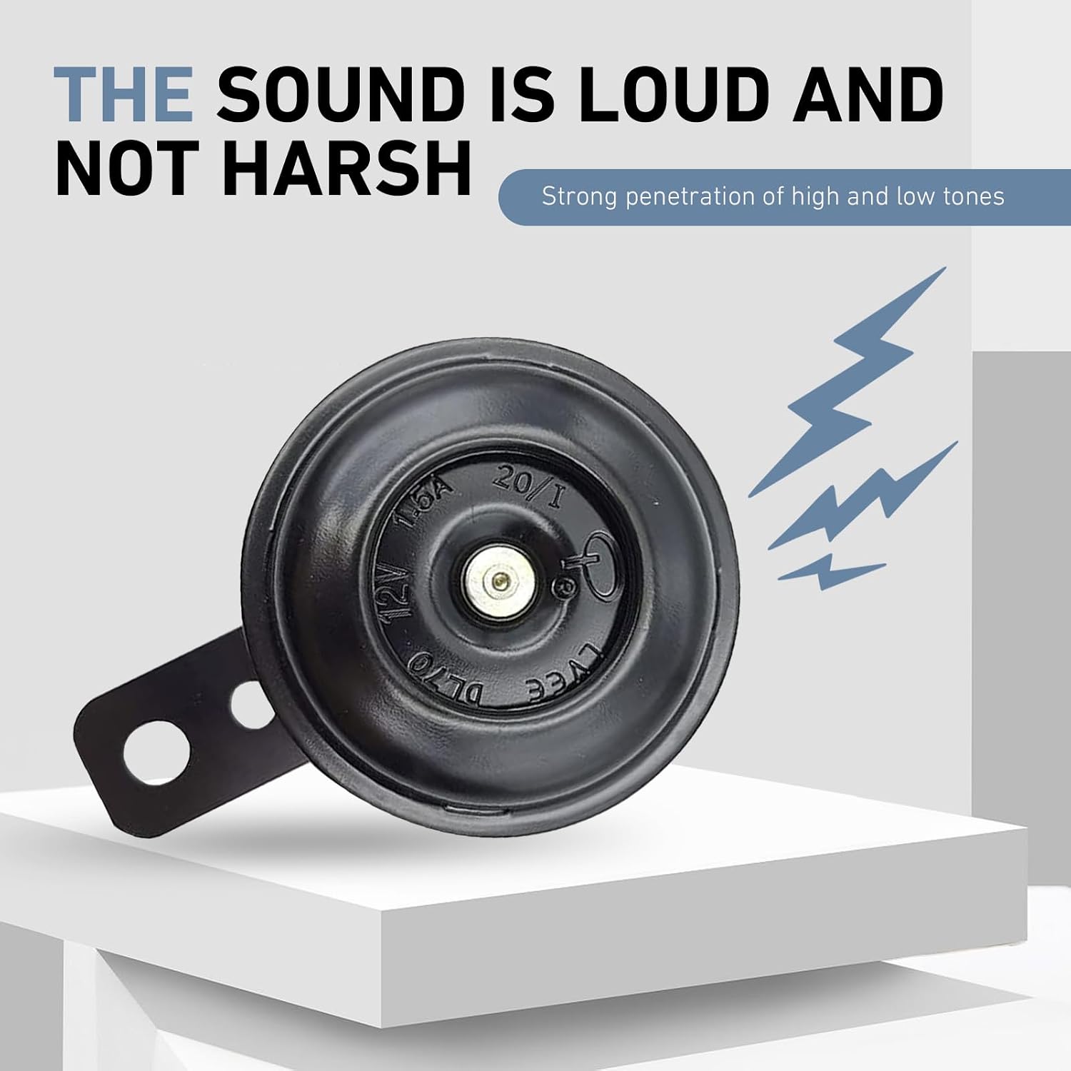 12V 105db Waterproof Snail Motorcycle Electric Horn Speaker, Iron Loud Universal for Cars, Motorcycles, Trucks, Bicycles, Scooters (Black)