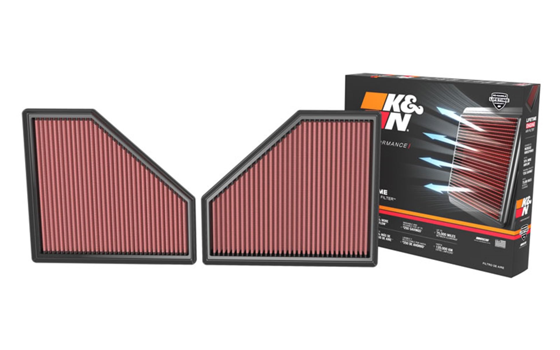 K&N Tauschluftfilter kompatibel mit BMW M3 (G80) & M4 (G82) 2020- (Satz von 2 Stück) (33-3171)
