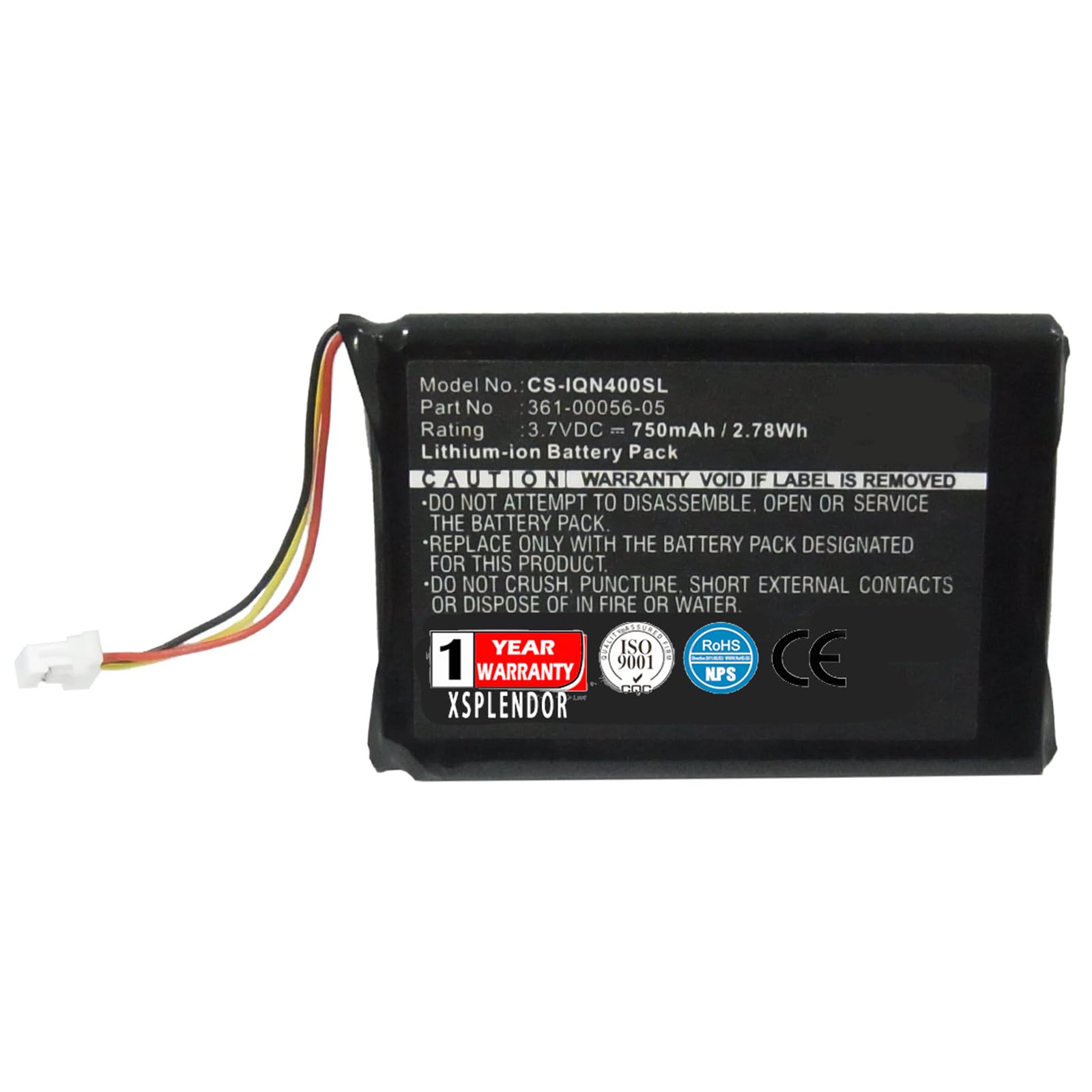 XSPLENDOR XPS Replacement Battery for Nuvi 40 Nuvi 40LM Nuvi 52 Nuvi 52LM Nuvi 56LMT Nuvi 66LM Nuvi 68LMT PN 361-00056-05 361-00056-11