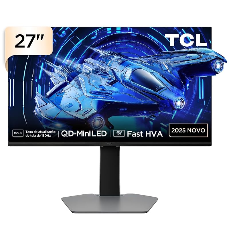 Monitor Gamer TCL 27 Polegadas QLED Mini LED QHD G64 180Hz 1ms (GtG) Freesync HDR 600 nits 27G64