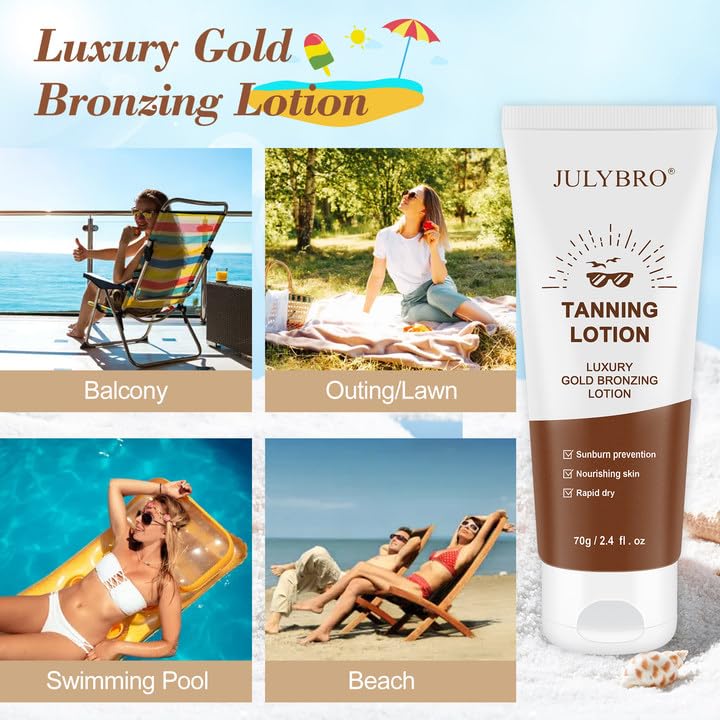 Image of Self Tanner for Natural Looking Tan, Sunless Tinted Tanning Lotion for Medium to Dark, Moisturizing Bronzing Lotion with Instant Glow, 2.4 Fl. Oz. 1