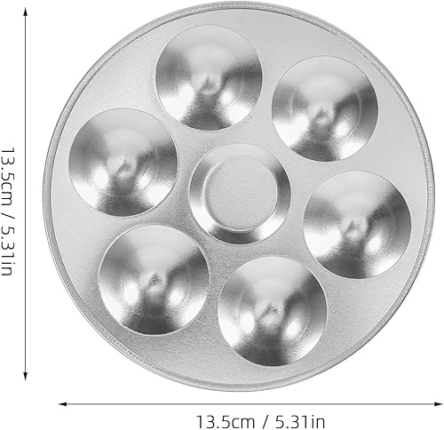 Miniatura 2 de NUOBESTY Paleta de colores de aluminio de 2 piezas, bandeja redonda de pintura de 6 pozos para acuarela y óleo, suministros de arte portátiles para