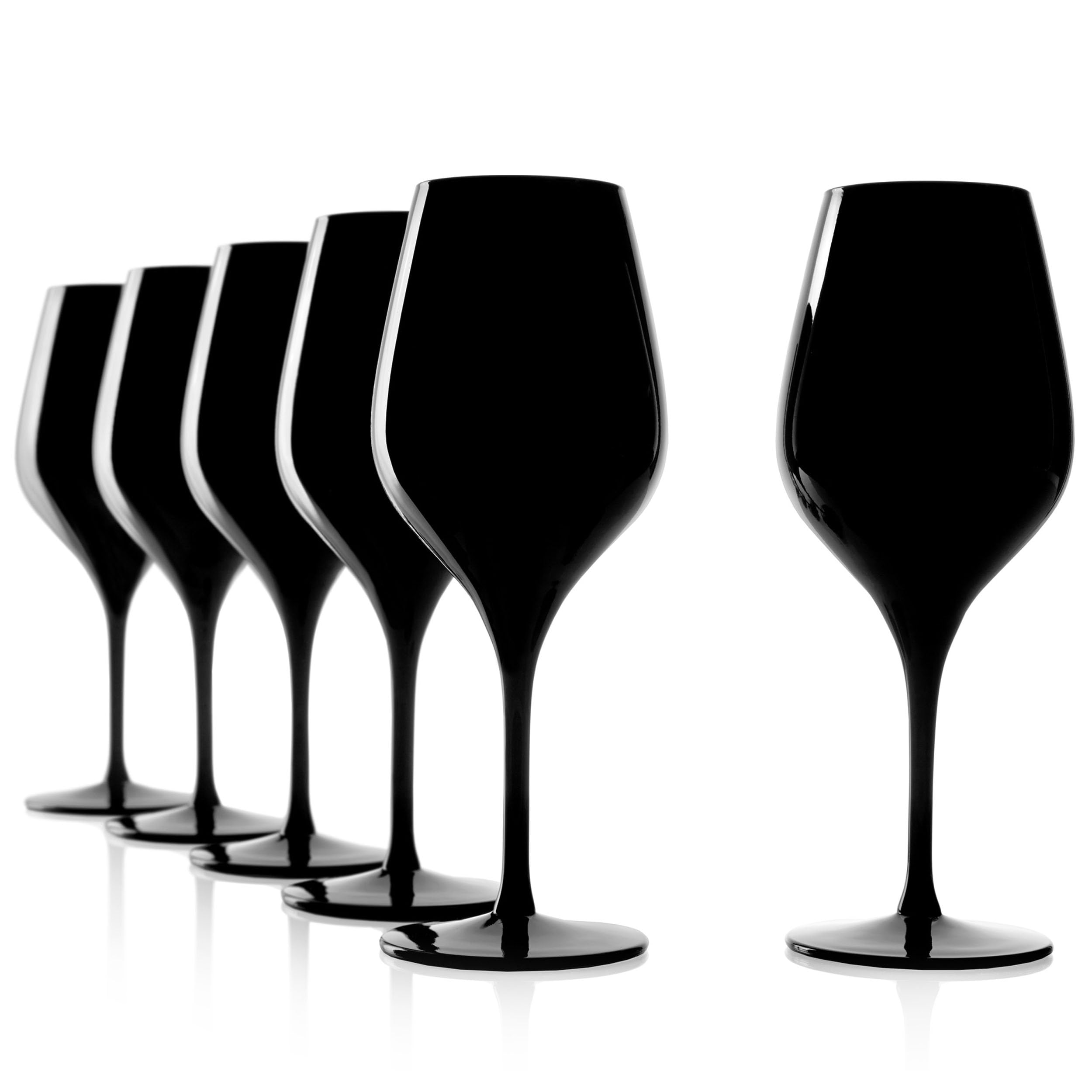 Stölzle Lausitz Blind Tasting Glas schwarz Exquisit 6er-Set 350 ml – Elegante Weingläser aus Kristallglas ideal für Weinverkostungen von Rotweinen & Weißweinen – Spülmaschinen- & Stoßfest