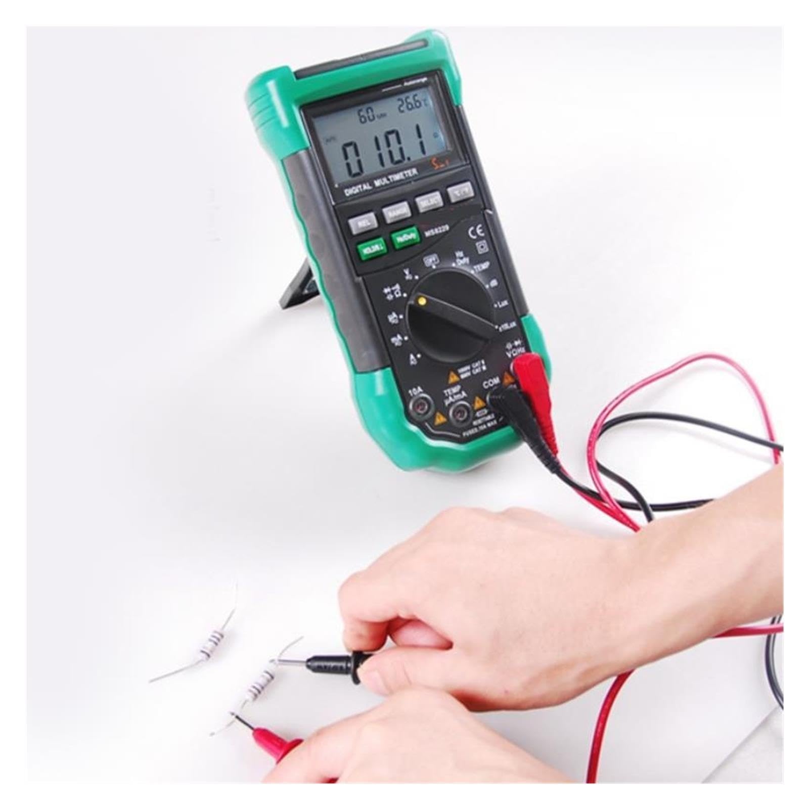 Multímetro Digital MS8229 5 en 1, probador de temperatura y humedad con iluminación de ruido, herramienta de diagnóstico, retroiluminación LCD de rango automático Para bricolaje