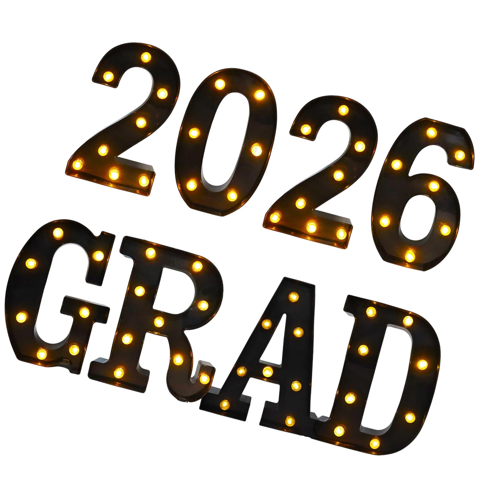 Class of 2026 Celebration Decors 8 Count Light Up Letter Number for Graduation Photobooth Backdrops Table Display Graduation Letter
