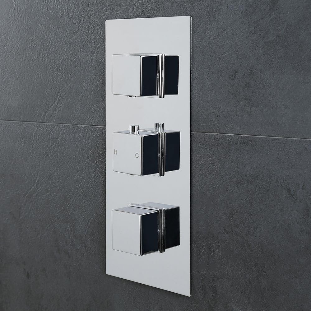 Milano Chrome Arvo 2 Outlet Triple Thermostatic Concealed Mixer Shower Valve
