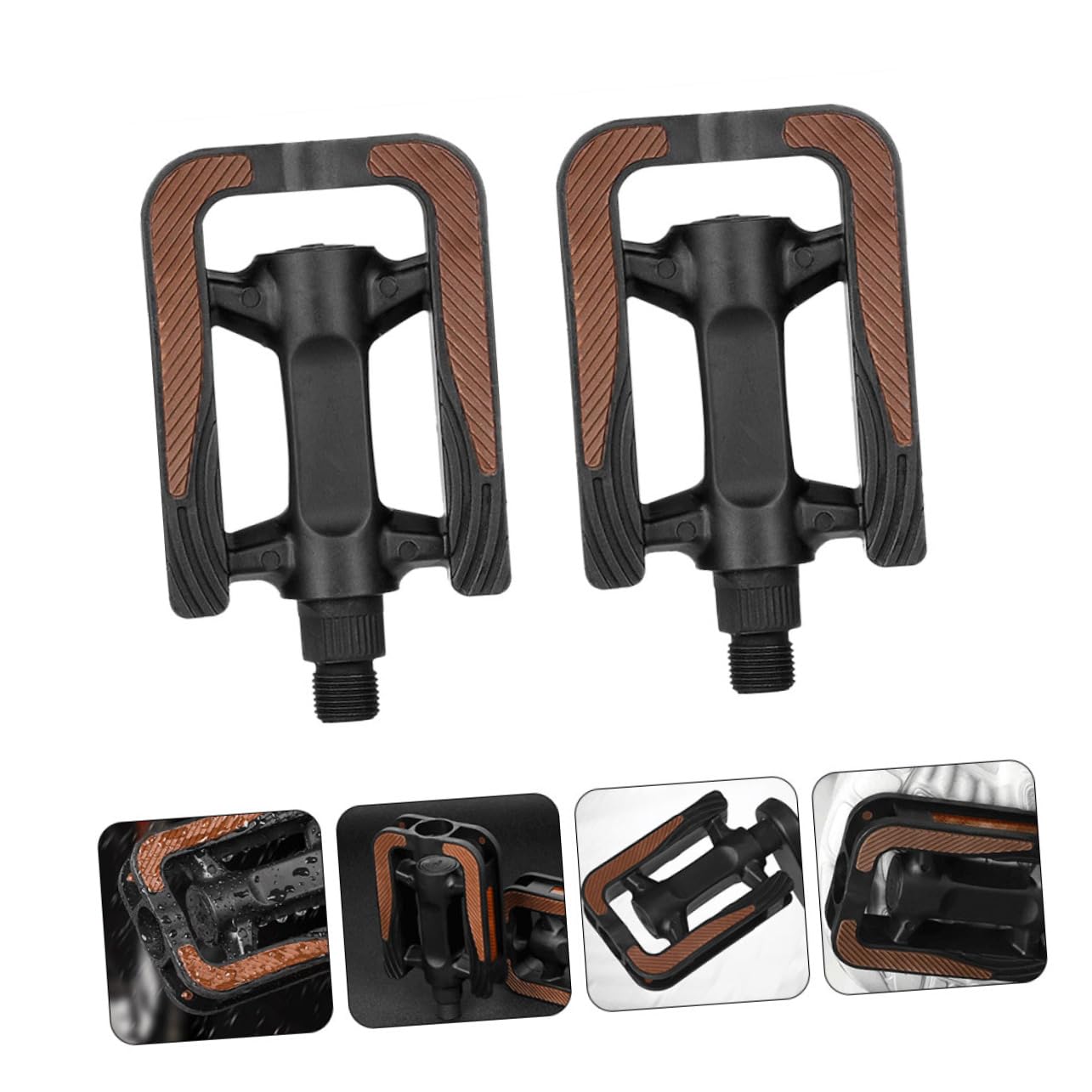 Pedali Bici Cuscinetto, Coppia, Nero, Plastica Acciaio