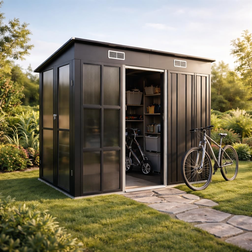 Amazon | 温室付き物置 屋外 大型【収納＋栽培 1台2役】2050L大容量