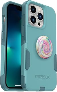 OtterBox Bundle Commuter Series for iPhone 13 PRO - (RIVETING Way) + PopSockets PopGrip - (Jawbreaker Gloss)