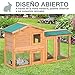 PawHut Conejera para Exterior Madera 145x46x85 (LxAnxAl) Jaula para Conejos y Animales...