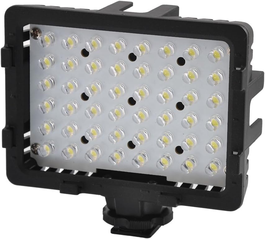 Ruilogod Camera Camcorder 48 LEDs White Light Video Lamp w Three Filters