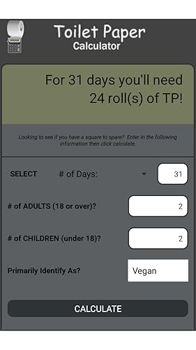Toilet Paper Calculator