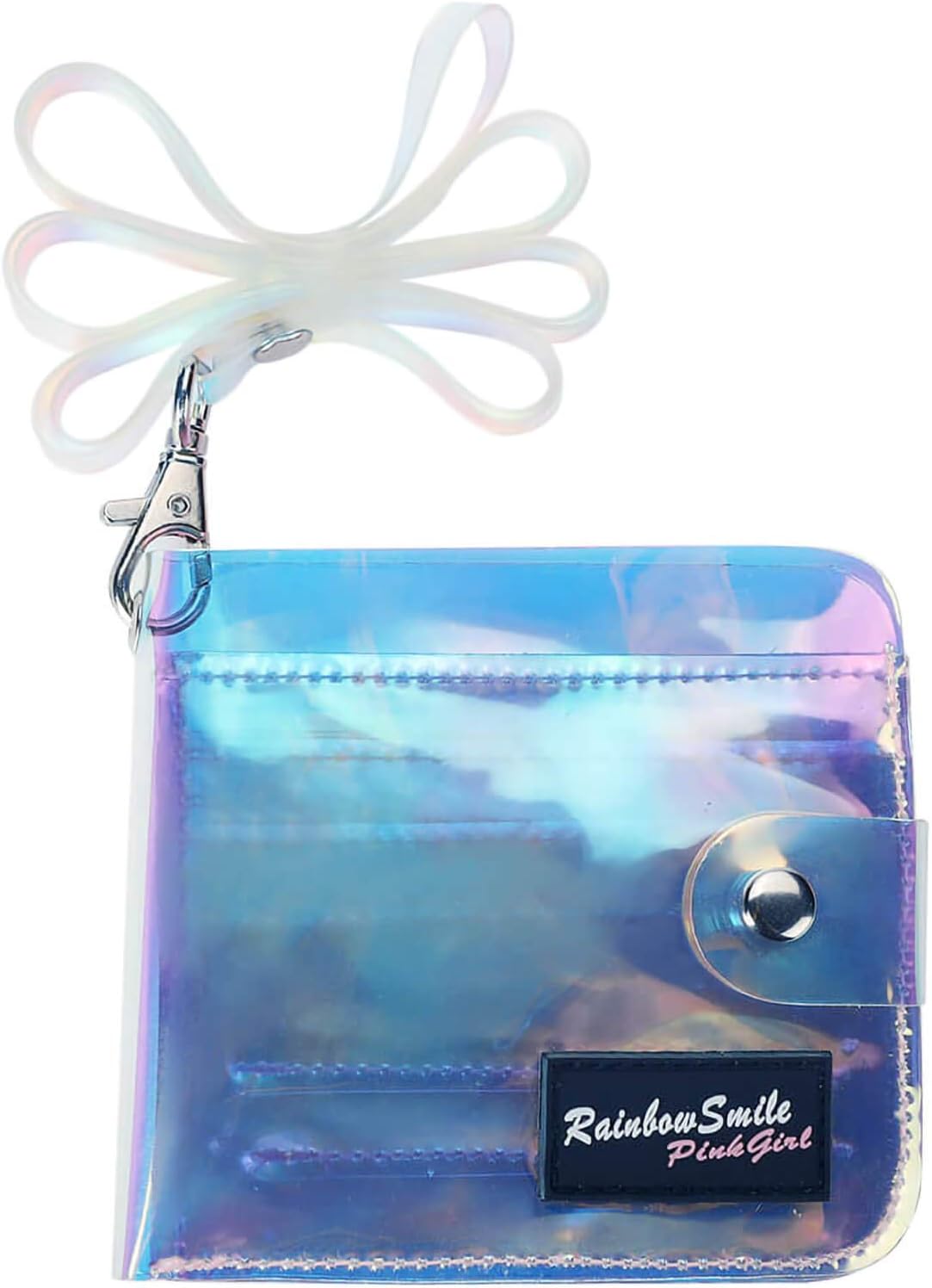 STEAMEDBUN Clear Jelly Wallet Transparent Bifold Neck Lanyard Wallets for Photocards