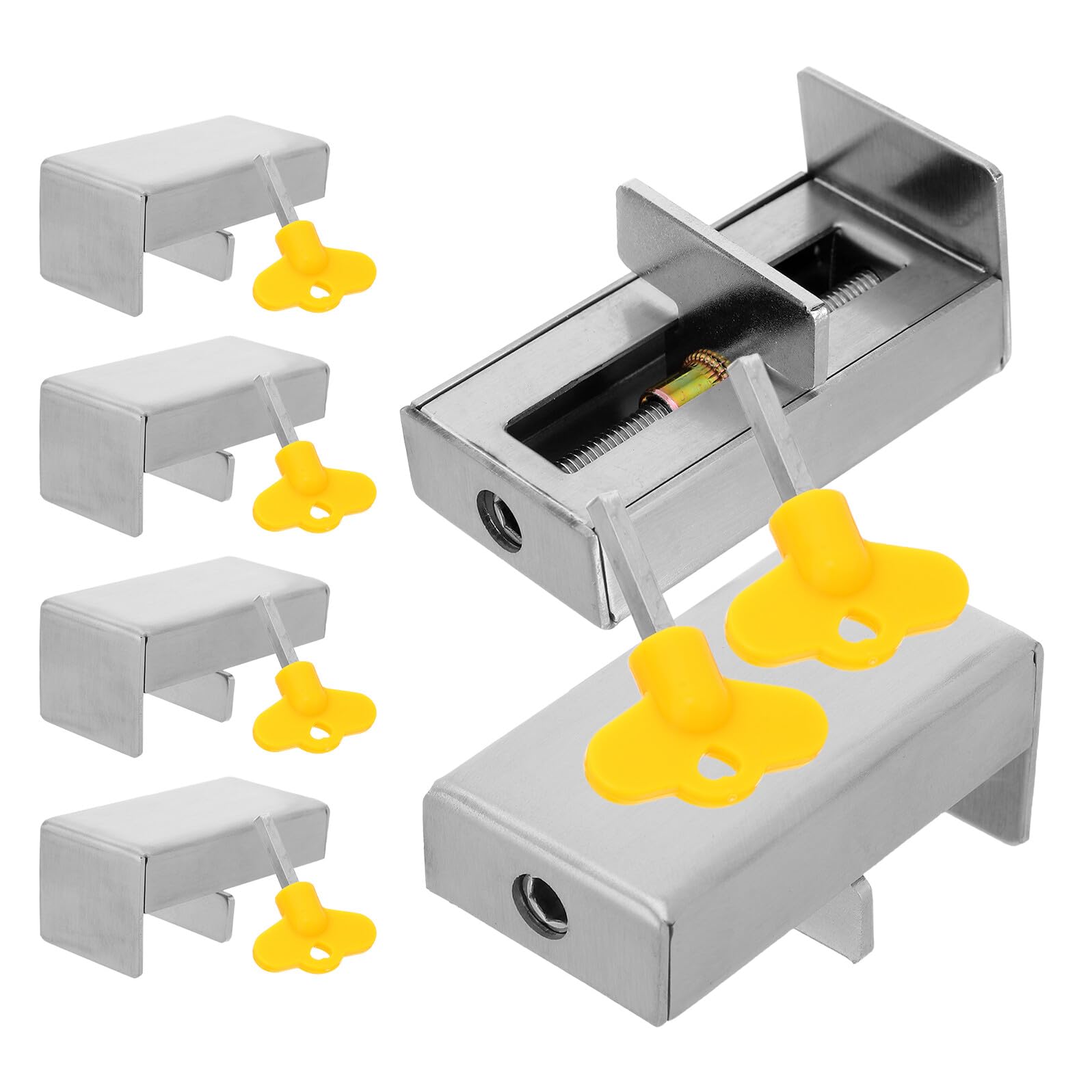 NOLITOY 6 Cerraduras para Ventanas Corredizas de Acero Inoxidable Limitadores de Apertura Ajustables para Puertas y Ventanas Verticales y Horizontales Bloqueo de Seguridad a Prueba