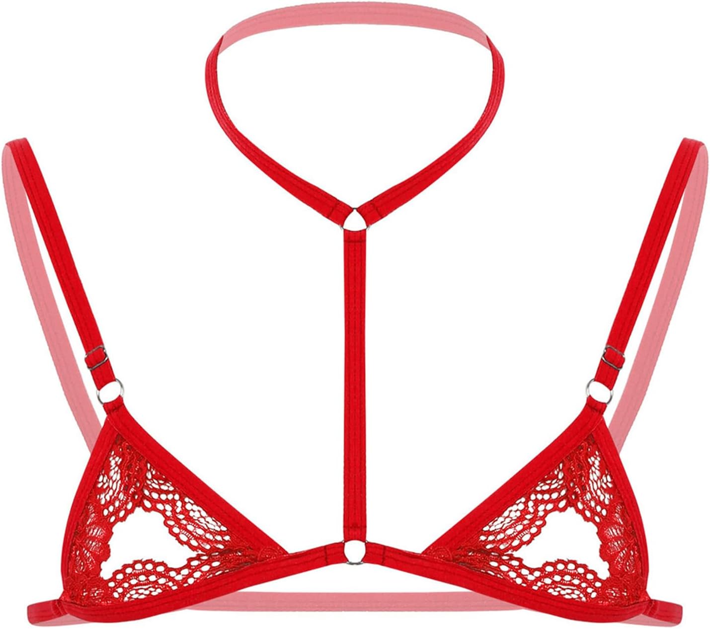 Men Sissy Lace Bra Bralette Tops Crossdresser Gay Strap Girly Halter Sexy Lingerie Sleepwear.