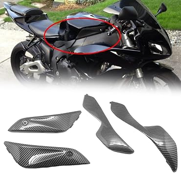 Panel Fairing, 4 Pieces Tank Side Cover Carbon Fiber Look High Strength Direct Replacement Sporty Upgrade for Honda CBR1000RR 2004-2007