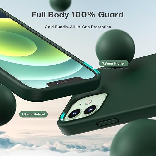 Vista 36 de TOCOL - Funda 5 en 1 para iPhone 11, con 2 protectores de pantalla + 2 protectores de lente de cámara, funda delgada de silicona líquida a prueba