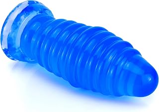QGINESE Consoladores Juguetes Sexuales Mujer Goma Blanda Dildo Plug Anal 4.3cm Diametro Con Fuerte Ventosa Masajeador De Próstata Juguetes Sexuales Anales Adecuado Para Parejas,Azul,608g