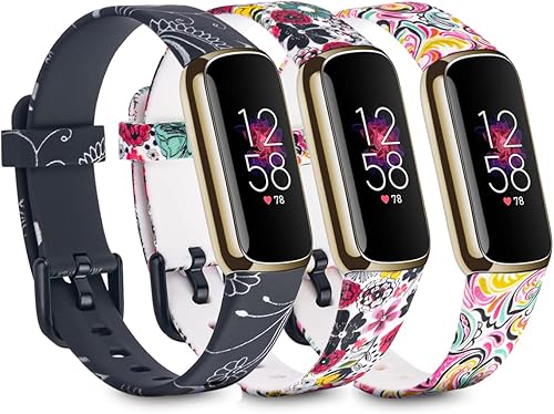 Miniatura 1 de Paquete de 3 bandas de lujo compatibles con Fitbit Luxe Band Sport Watch Correa de muñeca para hombres y mujeres, correa de reloj de silicona de
