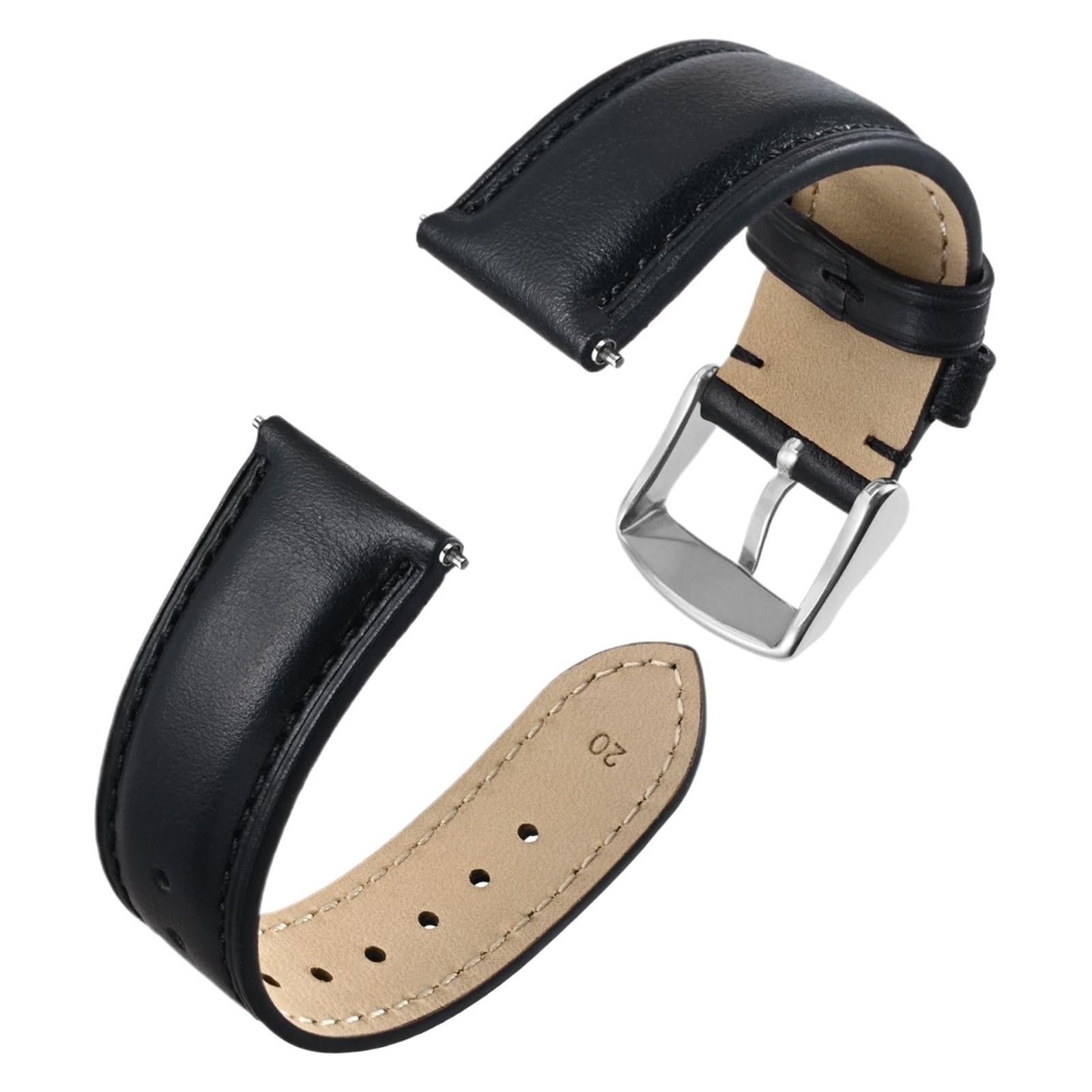 Bracelet montre noir 18mm idéal pour remplacer un bracelet usé