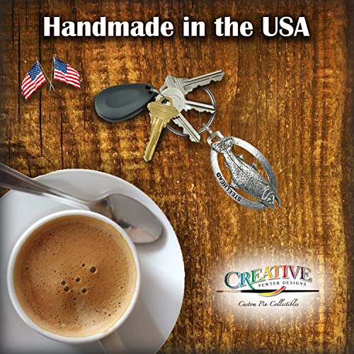 Image of Steelhead Male Keychain Pewter Keychain, F032KC