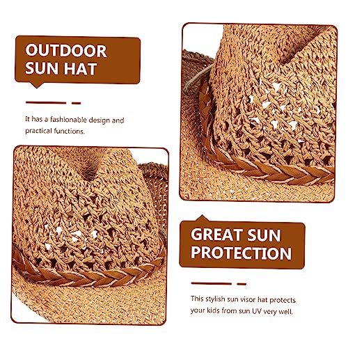 Boy Girl Wide Brim Straw Beach Hat Sun Visor for Lightweight Hat for Outdoor Activities Beach Vacations and Family Fun3