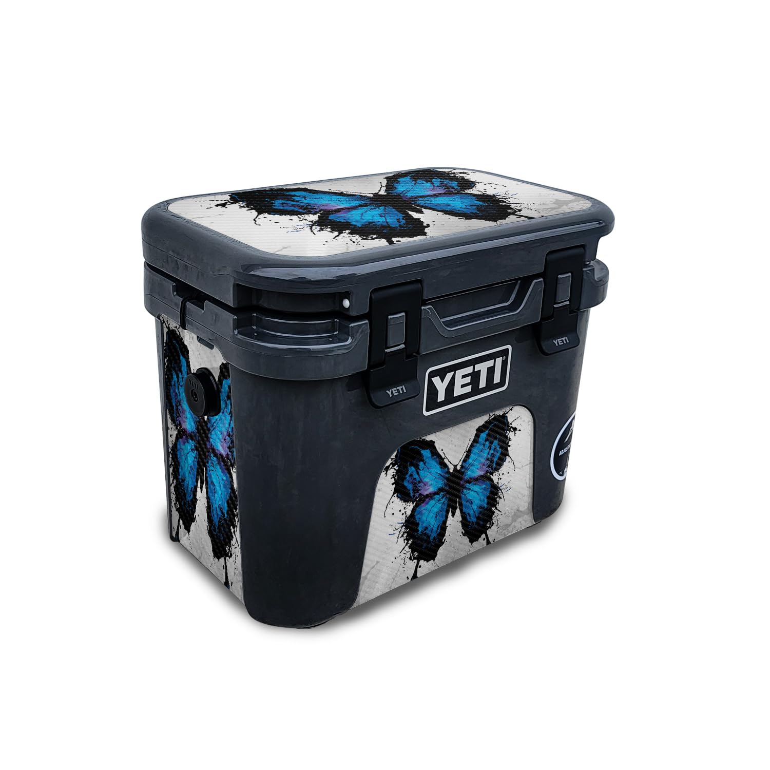 Carbon Fiber Skin Compatible with Yeti Roadie 15 Hard Cooler - Butterfly Splash - Premium 3M Vinyl Protective Wrap Decal Cover - Easy to Apply | Crafted in The USA by MightySkins