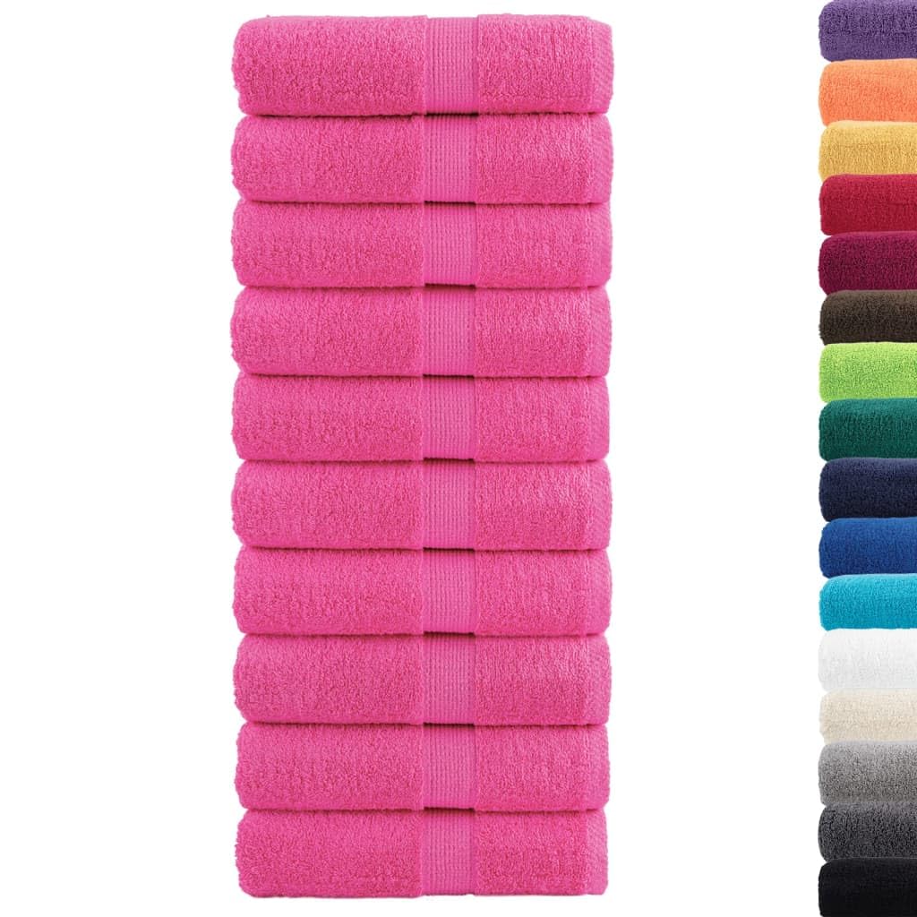 SOLUND - Juego de toallas de baño (10 unidades, 30 x 50 cm, 600 g/m²), color rosa