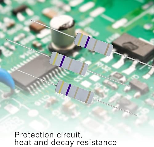 Miniatura 4 de Aopin Resistencia de película de óxido metálico de 4.7 ohmios, tolerancia de  5% de alta precisión de 5 vatios para circuito electrónico,