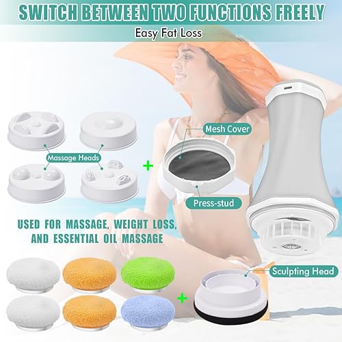 Miniatura 5 de Masajeador inalámbrico para celulitis y máquina de esculpir el cuerpo eléctrica, recargable, luz nocturna para vientre, piernas, glúteos, brazos,