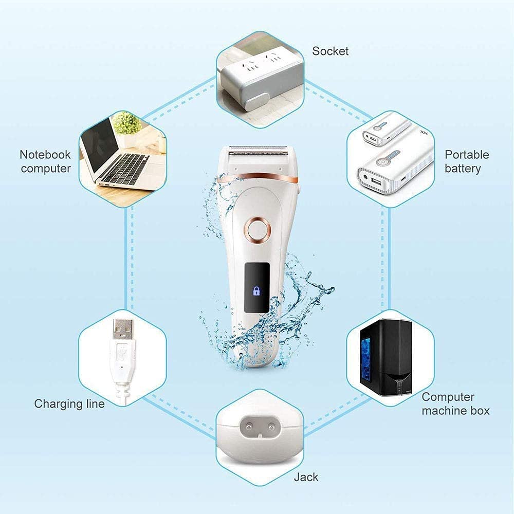 Depilazione for Capelli della Gamba dell'ampitolatore for Le Donne o Gli Uomini, Il Trimmer Bikini, Il Rasoio delle Donne Bagnato e Asciutto, Cordless