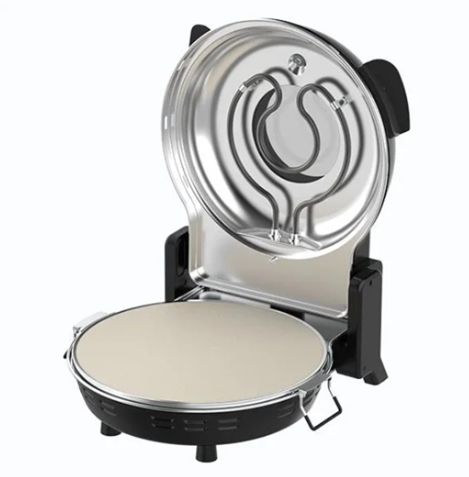 Kadoland Four à pizza multifonction 400 °C Ø 32 cm Pierre à pizza avec poêle en acier inoxydable – Pour pizza, Lahmacun, Pide