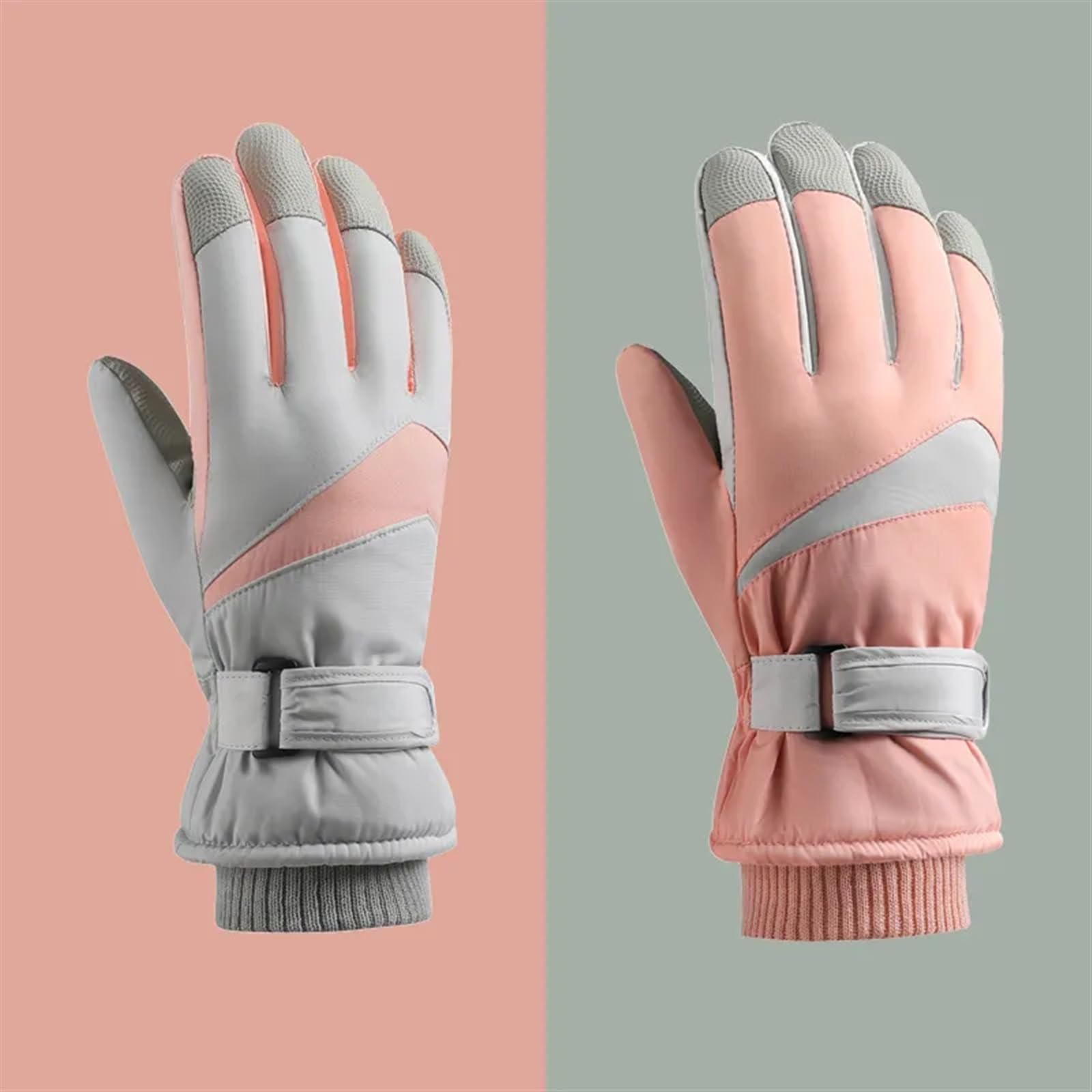 Guantes de esquí for Hombre y Mujer, Guantes cálidos Lana Gruesa for Ciclismo, Resistentes al Agua, con Pantalla táctil, a Prueba Viento, a la Moda para Clima Frio