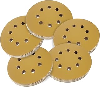 5 Inch Sanding Discs Hook and Loop, 600 Grits 8 Holes Sandpaper Round Orbital Sander Paper for Woodworking Car Boat Metal Polishing, 50pcs