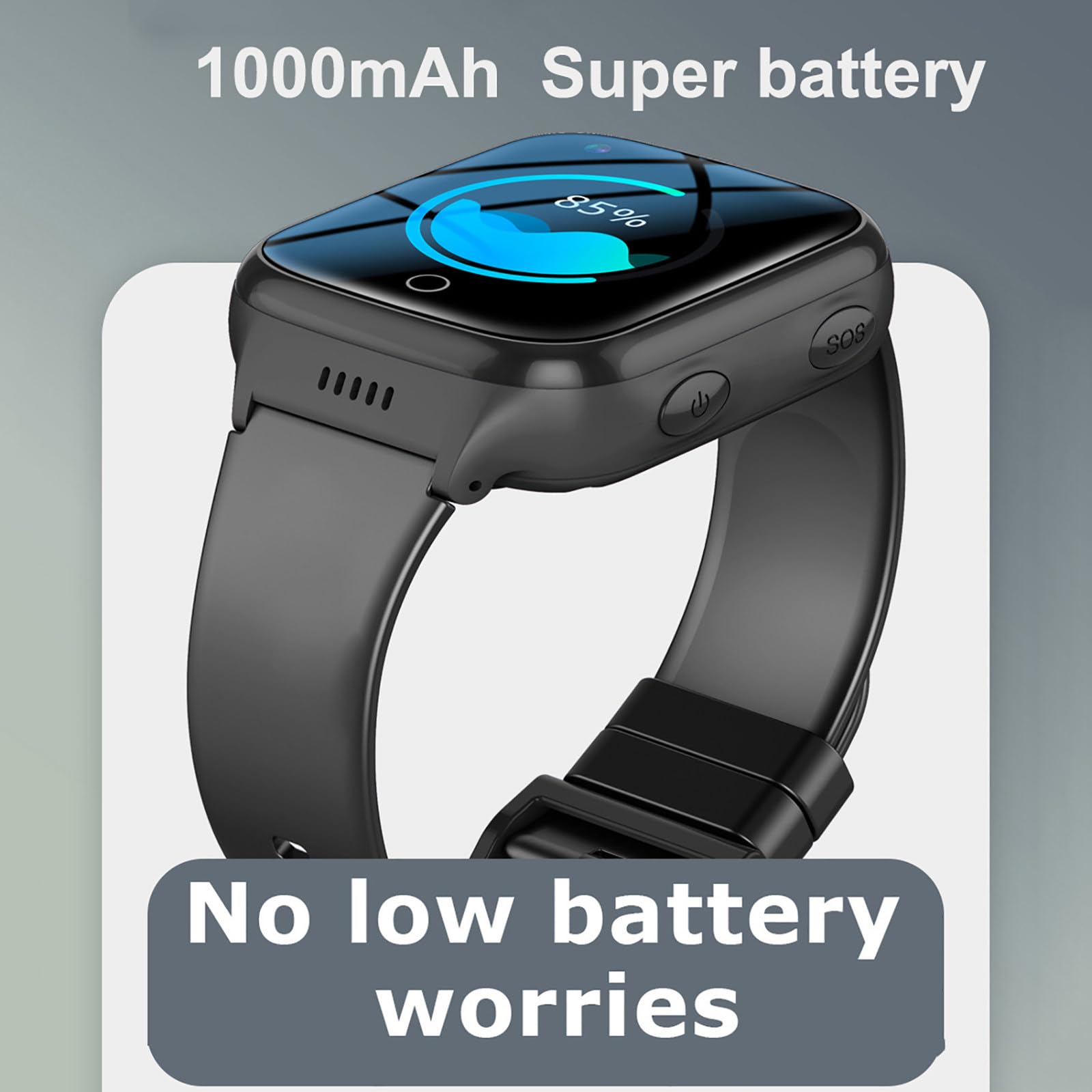 Reloj inteligente para personas mayores: videollamadas HD, pantalla IPS de 1.4 pulgadas, posicionamiento GPS, detección de caídas, llamada de emergencia SOS, monitoreo de salud