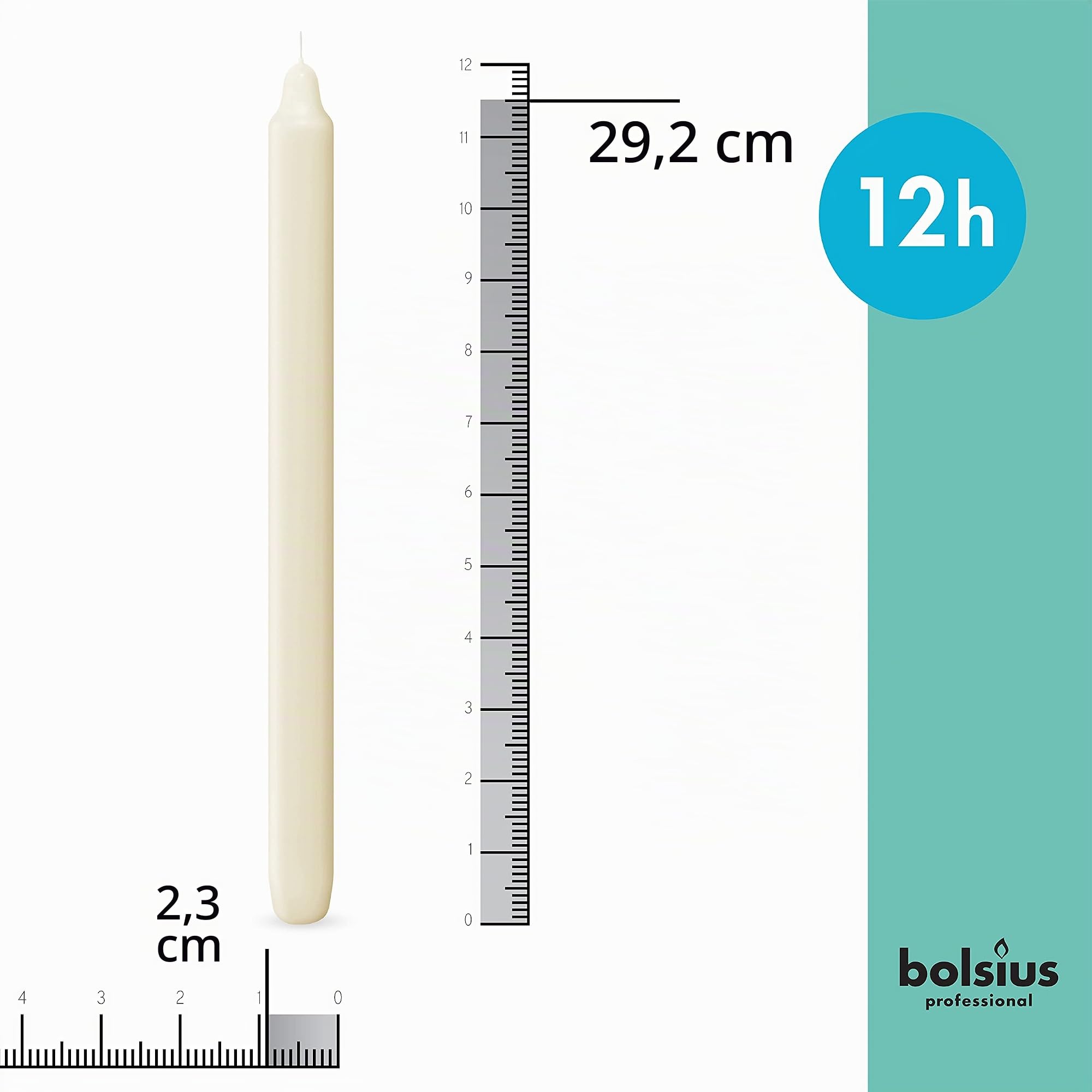 Bolsius Tafelkaars 290/22 ivoor - 50st