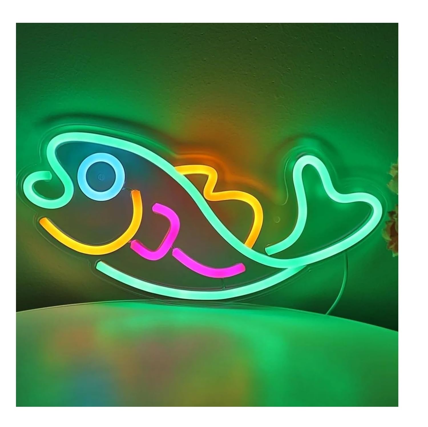 Neon lamp For neon Sign Creative Fish Shaped Illuminated for Bedroom, Pub