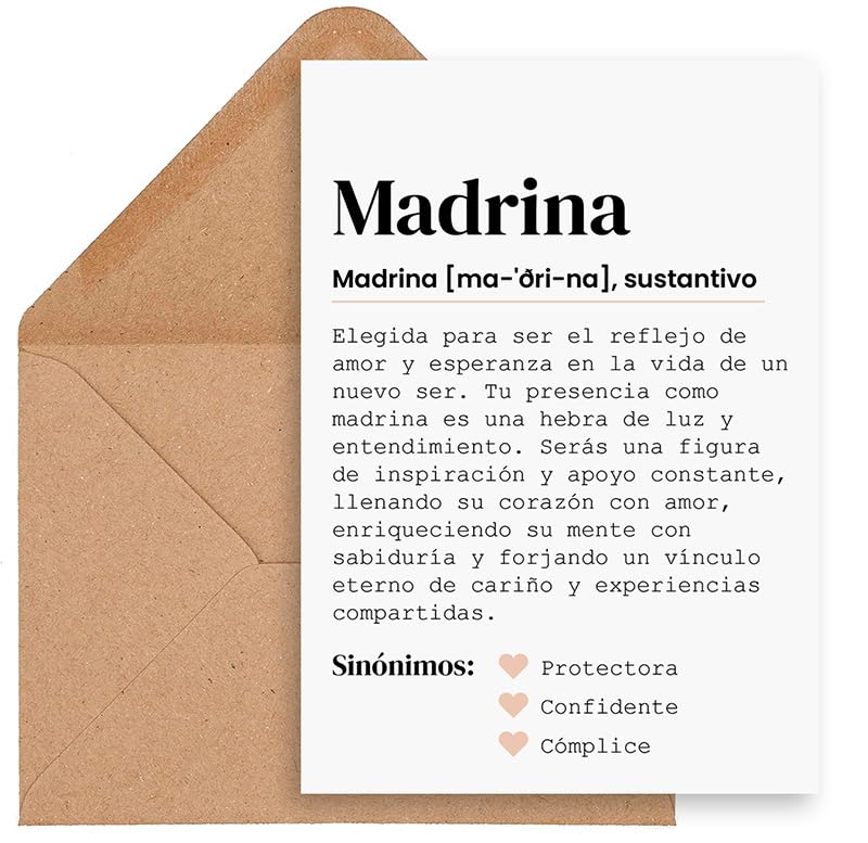 CONTRAXT Tarjeta regalo original peticion Madrina del bebe. Tarjeta postal idea regalo original para preguntar Quieres ser mi madrina Peticion madrina bautizo o madrina del bebe (Madrina)